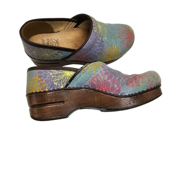 Dansko Pastel Clogs Womens 7 Vegan Mules Professional Nursing Shoes Slip On 37 - Picture 16 of 16